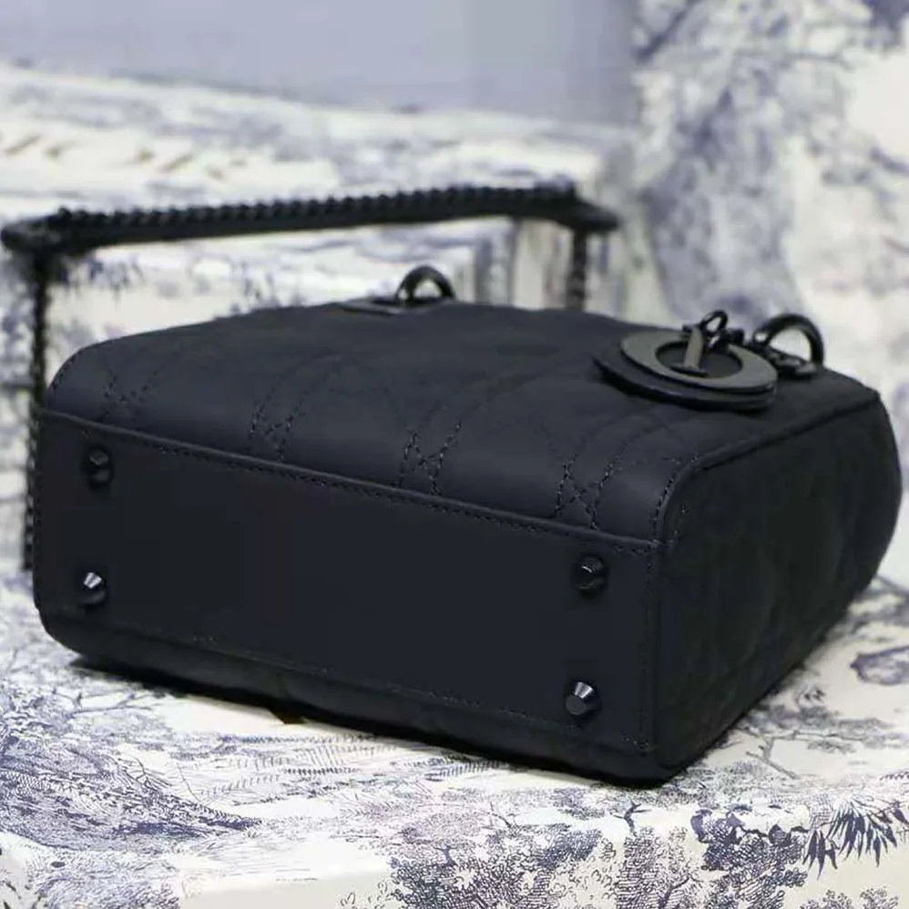 Dior Mini Lady Dior Bag Black Ultramatte Cannage Calfskin