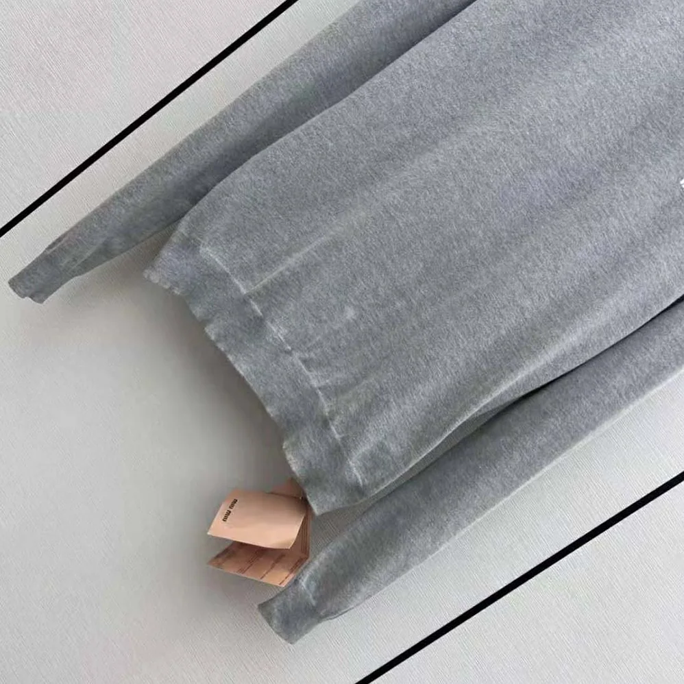 Miu Miu Cashmere and Silk Sweater with Intarsia Logo for Women