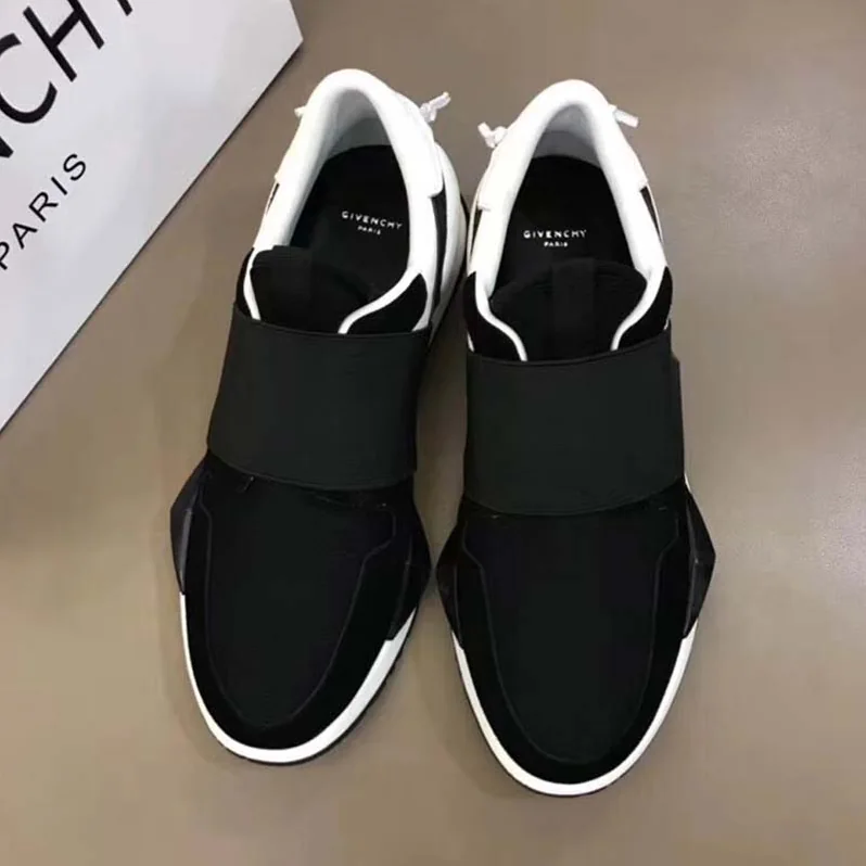 Givenchy Elastic Strap Sneakers in Leather Shoes Black for Women Givenchy Elastic Strap Sneakers in Leather Shoes Black for Women