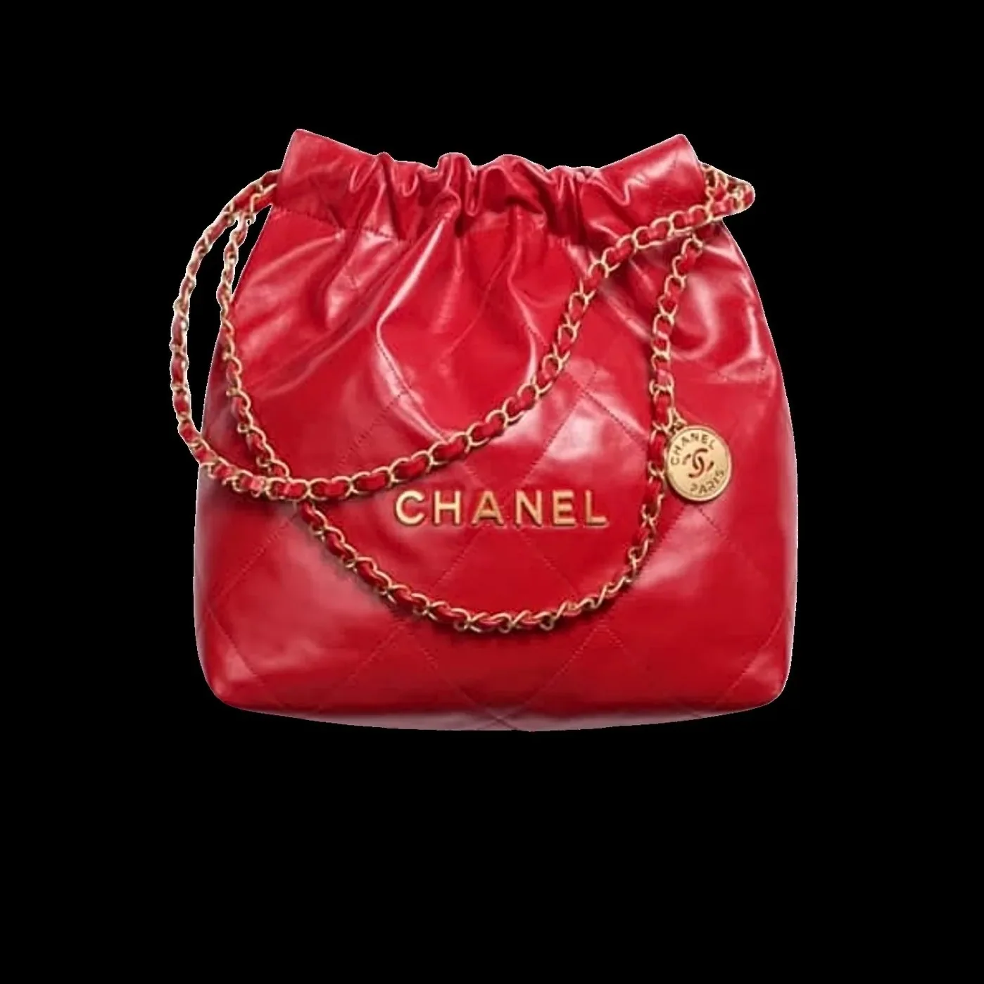 Chanel 22 Shoulder Bag in Red Gold Hardware