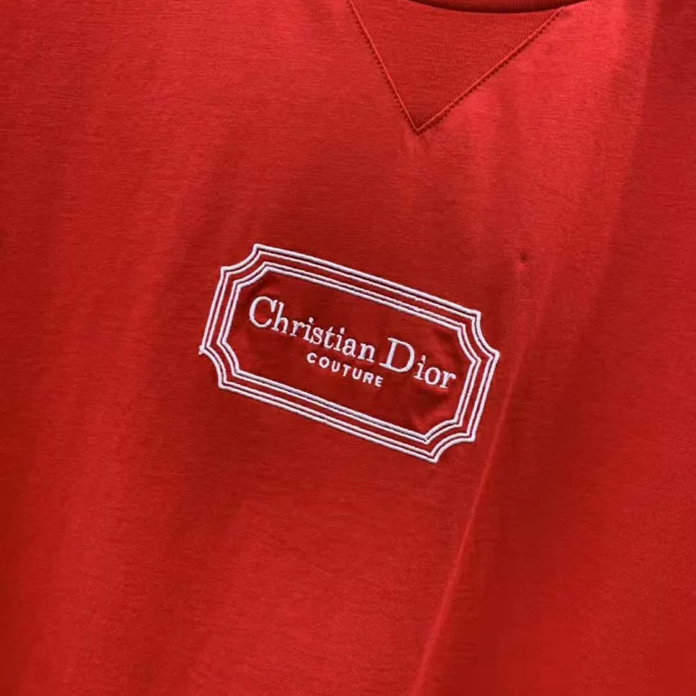Dior Christian Dior Couture Relaxed-Fit T-Shirt Red Organic Cotton Jersey for Men