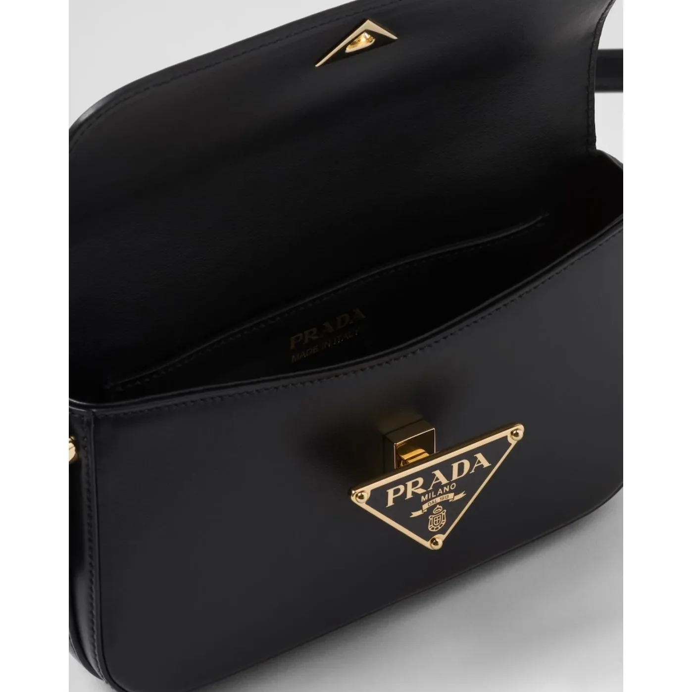 Prada Leather Shoulder Black Bag 1BD339_ASK_F0002_V_MTO- / 8 Inches Prada Leather Shoulder Black Bag 1BD339_ASK_F0002_V_MTO- / 8 Inches