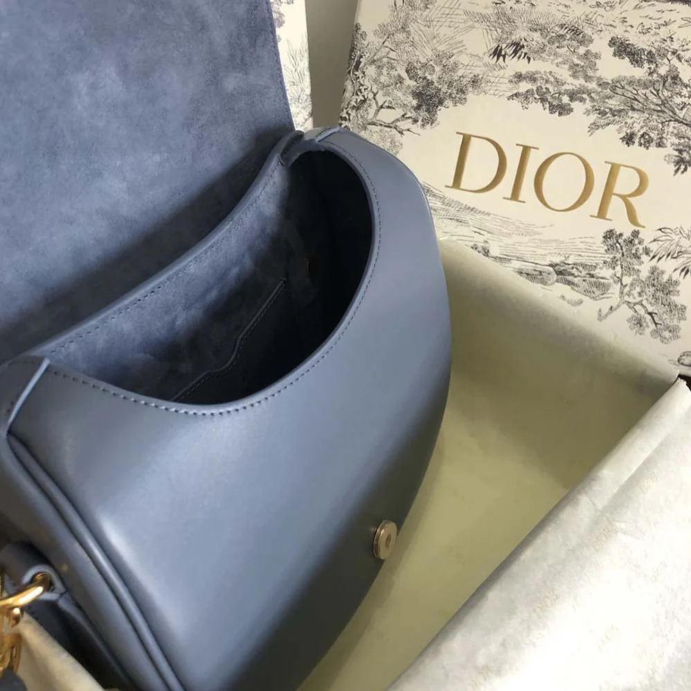 Dior Medium Dior Bobby Bag Denim Box Calfskin for Women in Blue