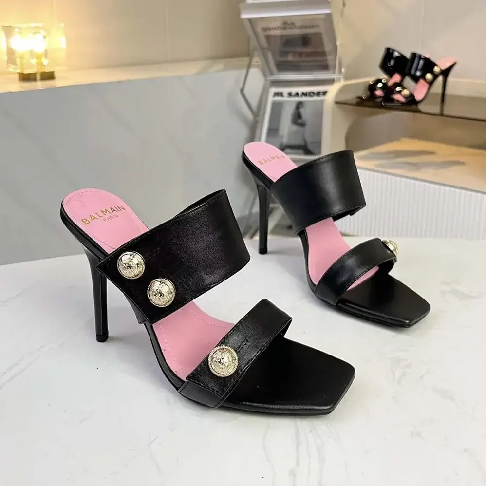 Balmain Heeled Eva Mules in Calfskin for Women