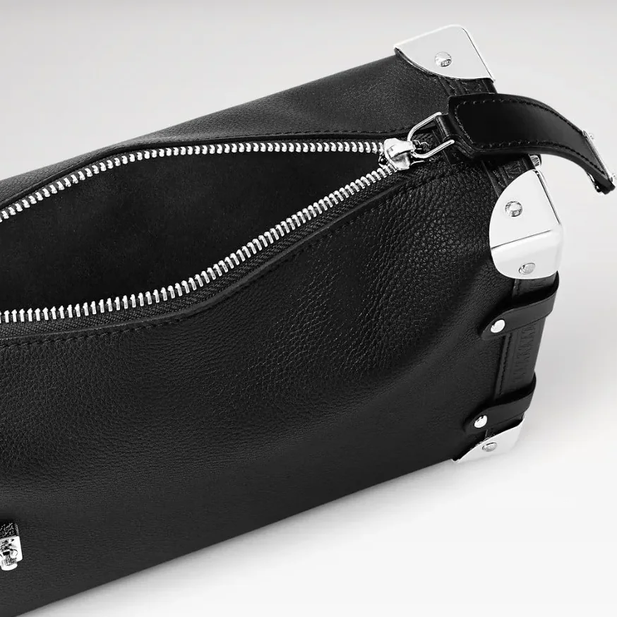 Louis Vuitton Side Trunk MM Shoulder Bag in Black Silver Hardware