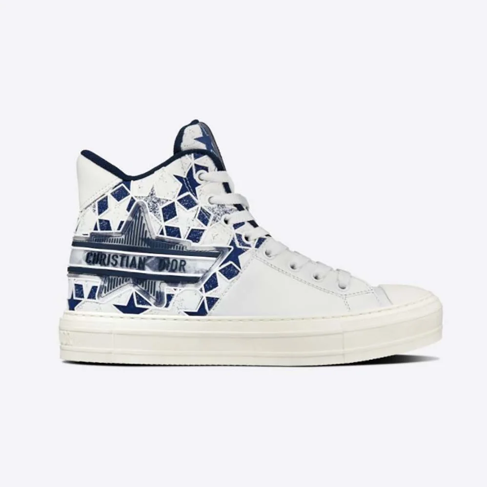 Dior Walk N Dior Star Sneaker Blue and White Calfskin and Technical Fabric for Women Dior Walk N Dior Star Sneaker Blue and White Calfskin and Technical Fabric for Women