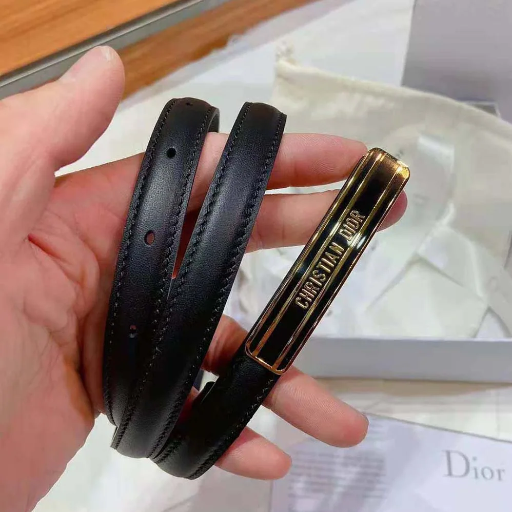 Dior Dior-id Belt Black Smooth Calfskin 15 MM for Women