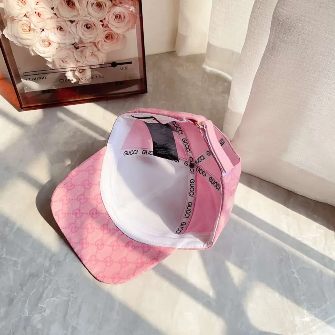 Gucci GG Canvas Baseball Hat Pink Gucci GG Canvas Baseball Hat Pink