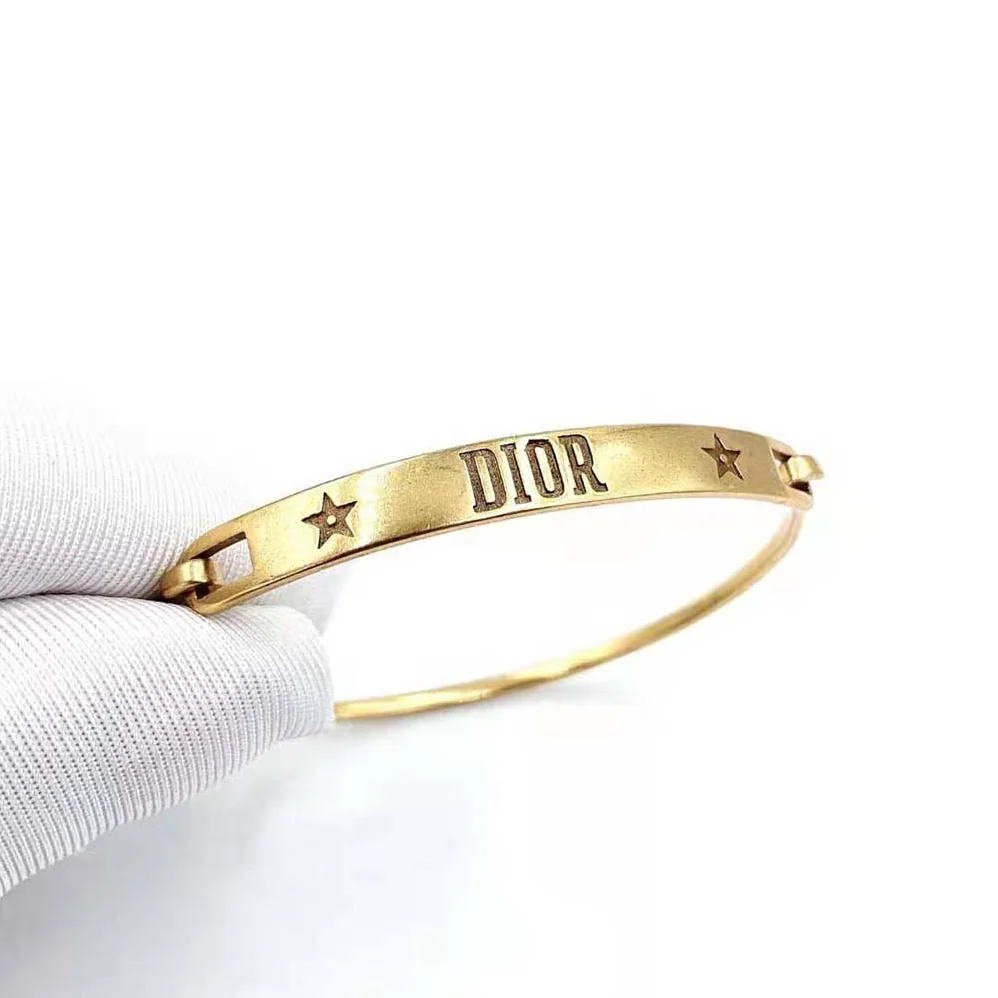 Dior Dio(r)evolution Bracelet Set Antique Gold-Finish Metal and White Crystals for Women