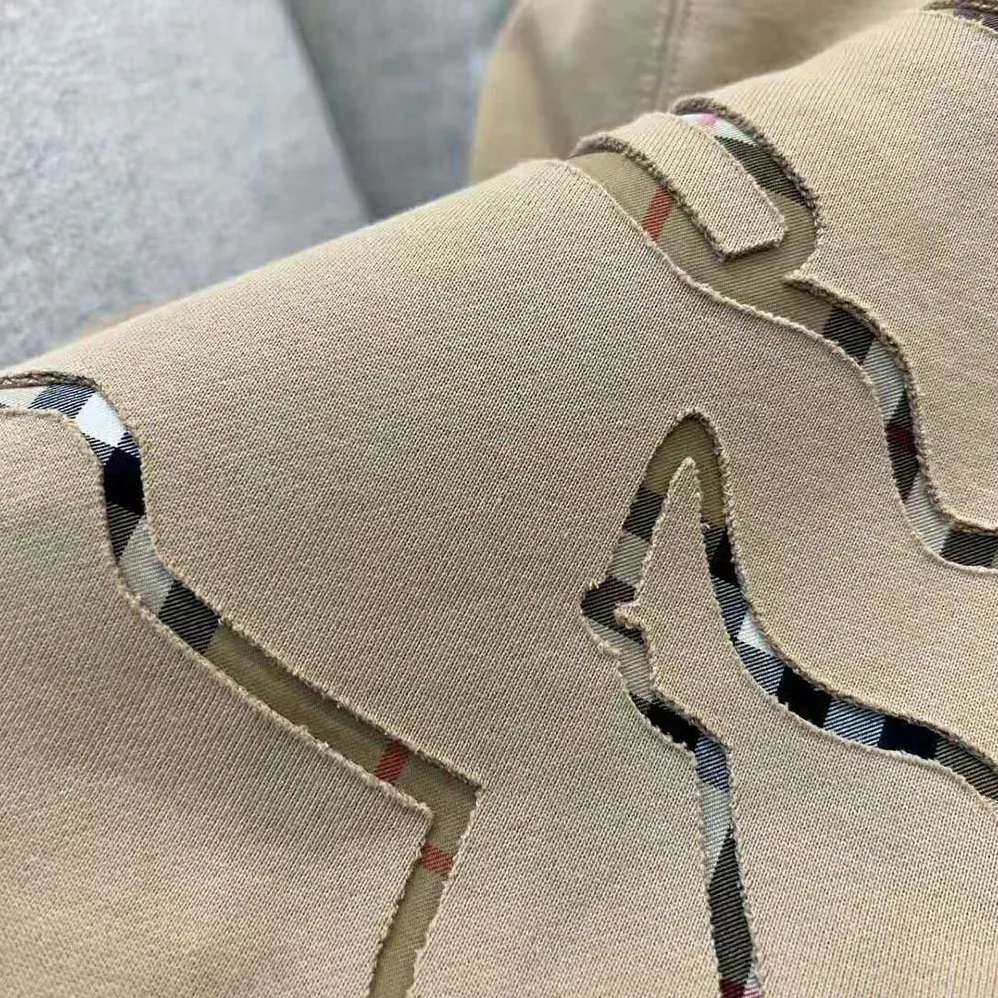 Burberry Check EKD Cotton Hoodie for Men in Beige