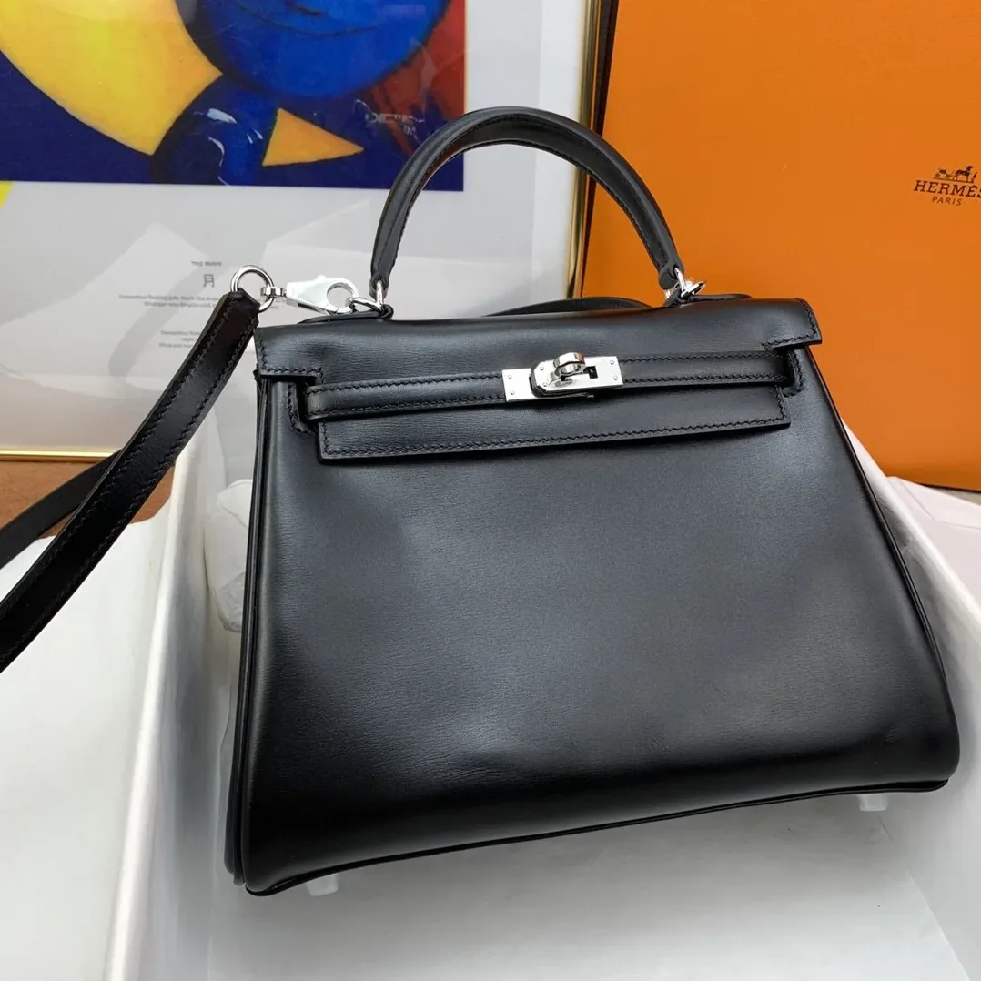 Hermes Kelly 25 Black Bag