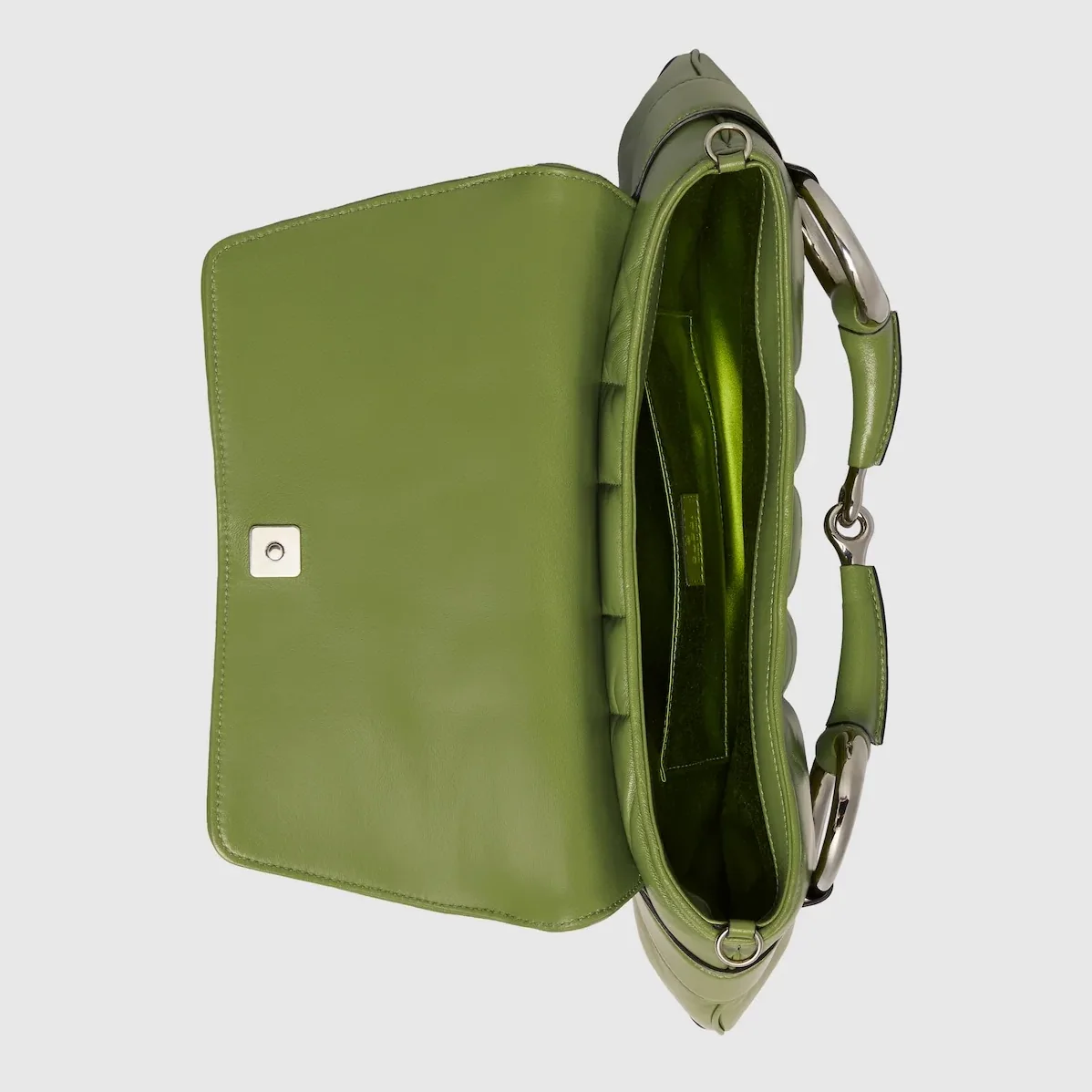 Gucci Horsebit Chain Medium Shoulder Bag Green 15 Inches/
