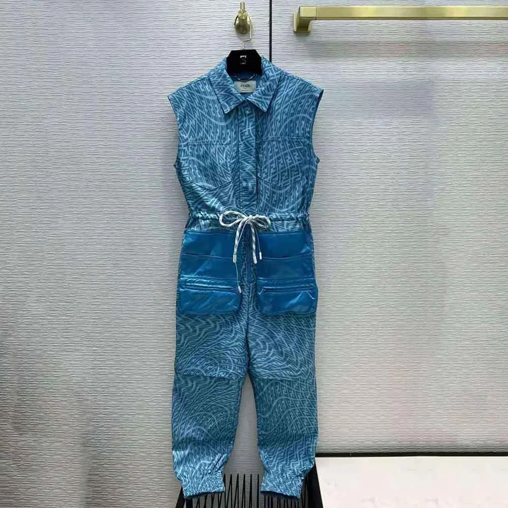 Fendi Jumpsuit Light Blue Denim Jumpsuit for Women
