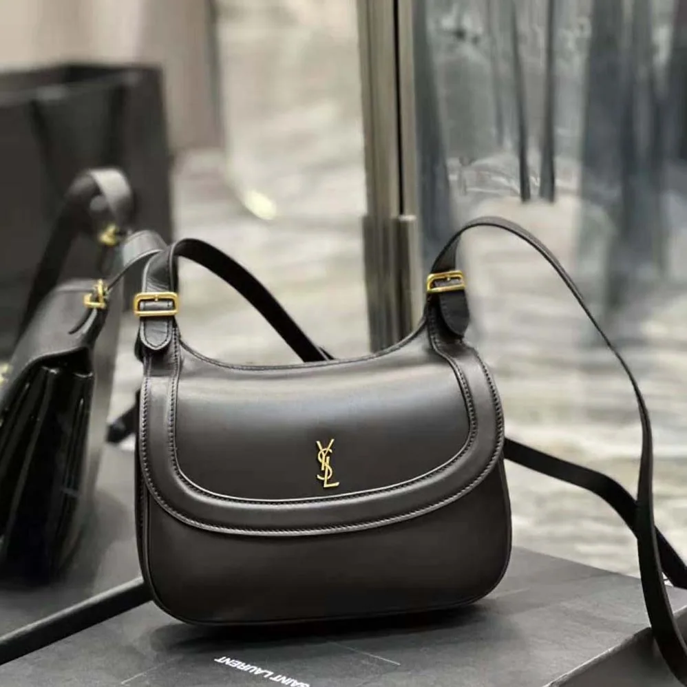 Saint Laurent YSL Charlie Medium Shoulder Bag in Smooth Leather for Women in Black Saint Laurent YSL Charlie Medium Shoulder Bag in Smooth Leather for Women in Black