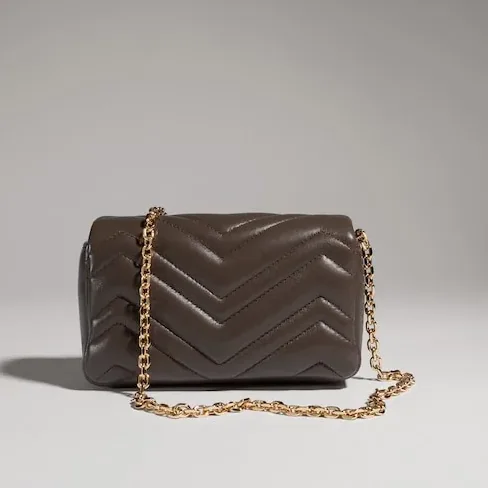 Gucci Marmont Mini Shoulder Bag in Dark Taupe Gold Hardware Gucci Marmont Mini Shoulder Bag in Dark Taupe Gold Hardware