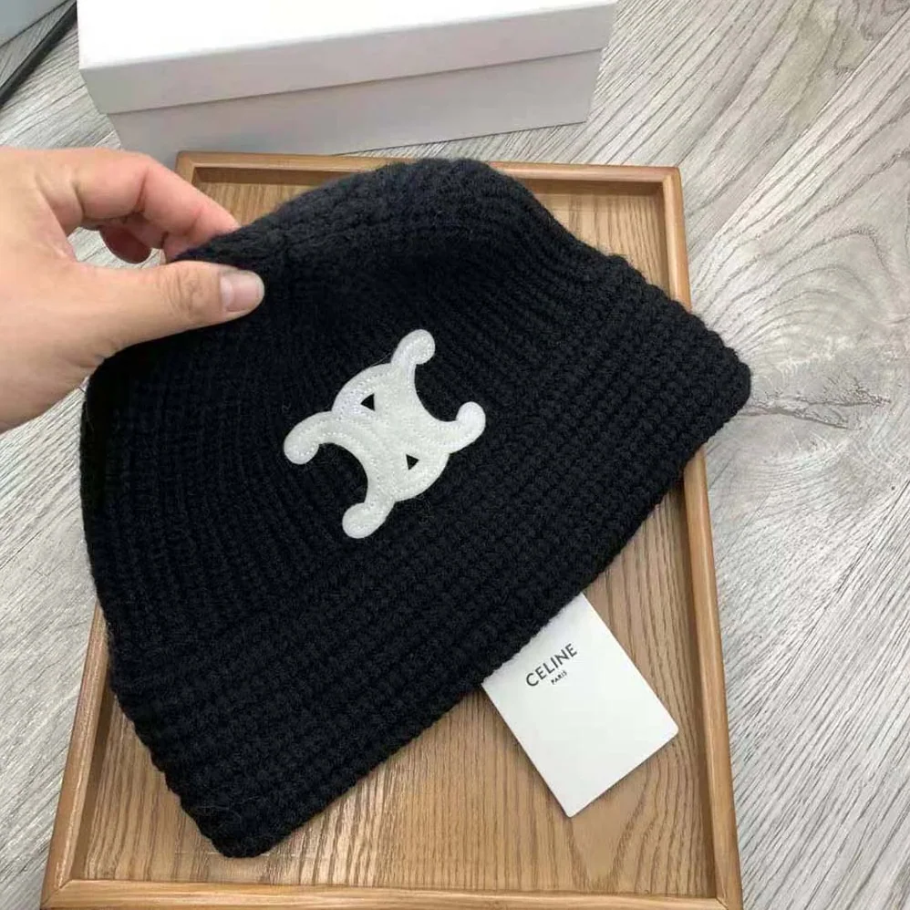 Celine Cloche Bucket Hat in Seamless Cashmere for Unisex in Black