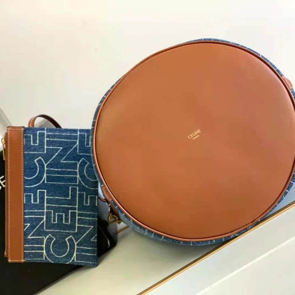 Celine Bucket 16 Bag in Denim with Celine All-Over Print for Women in Navy