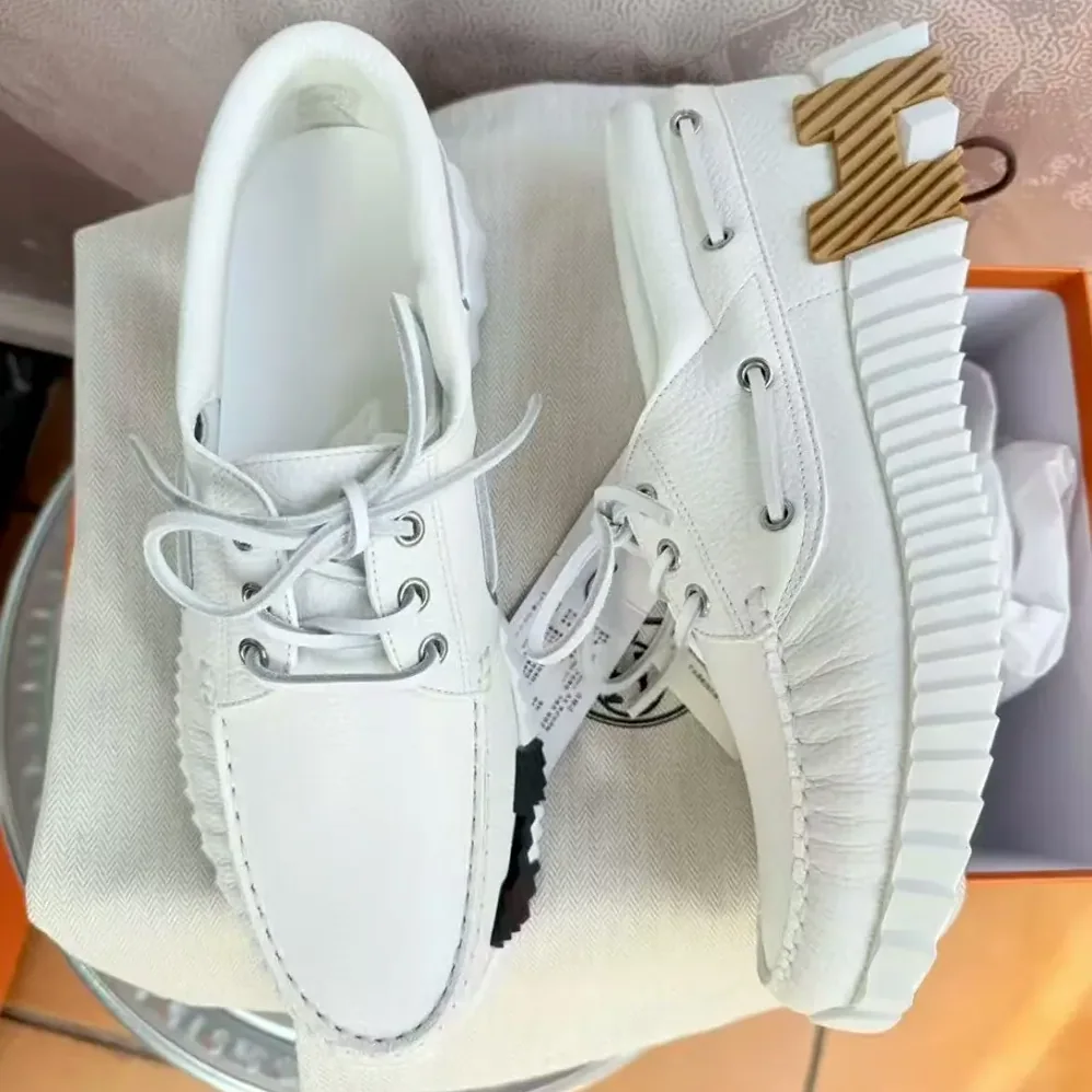 Hermes Ketch Sneaker in Deerskin for Men in White
