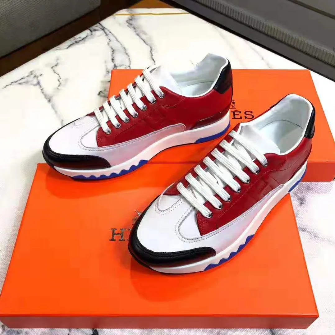 Hermes Trail sneaker in Calfskin for Men in Red