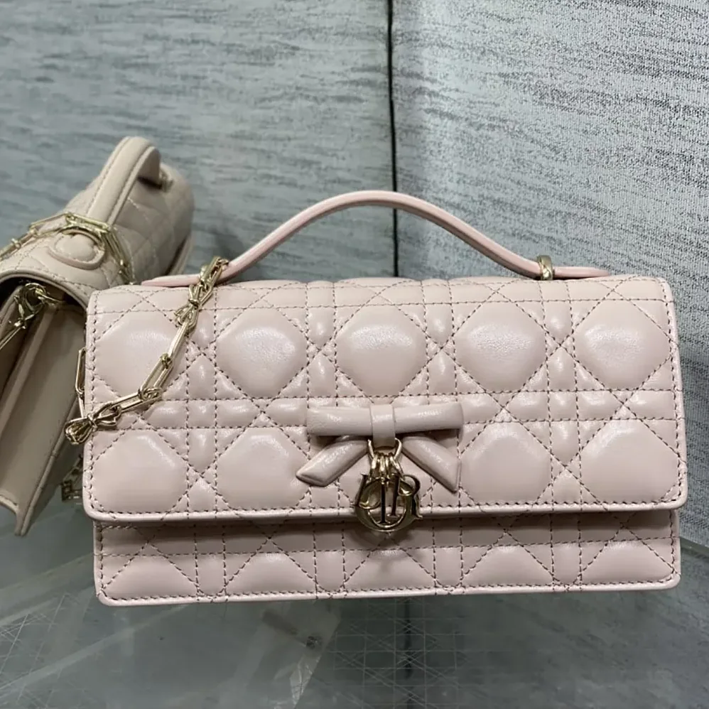 Dior My Dior Mini Bag Rose Soupir Cannage Lambskin for Women