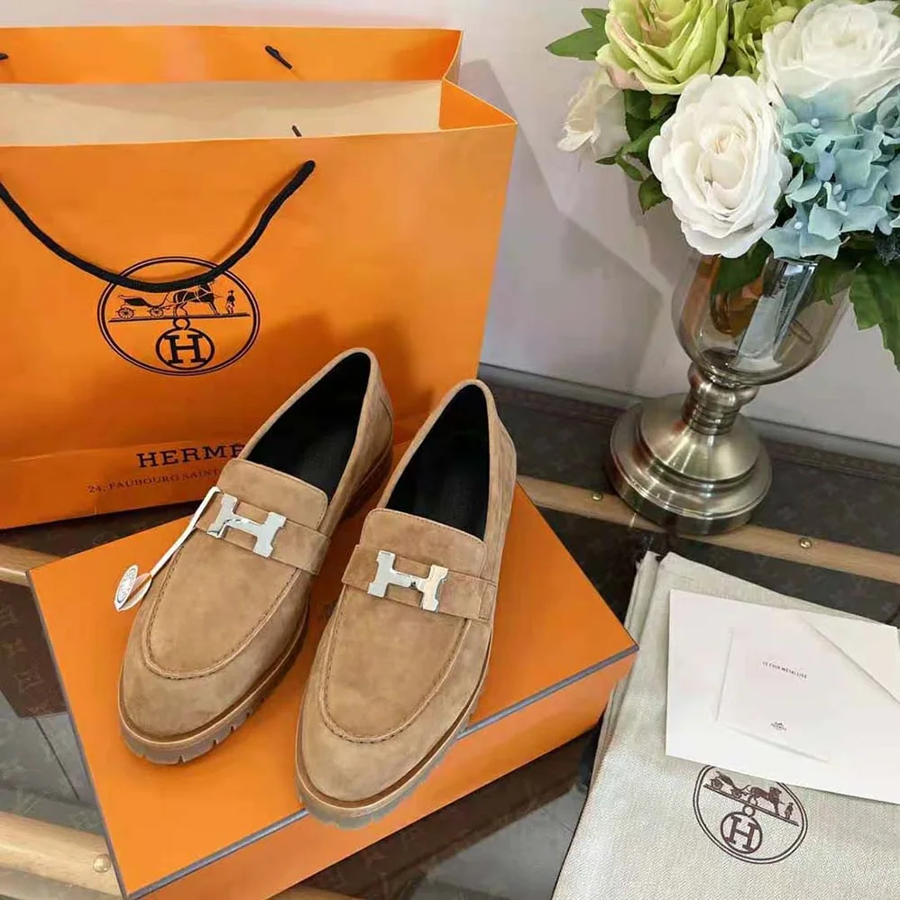 Hermes Faubourg Loafer in suede goatskin for Women in Beige Hermes Faubourg Loafer in suede goatskin for Women in Beige