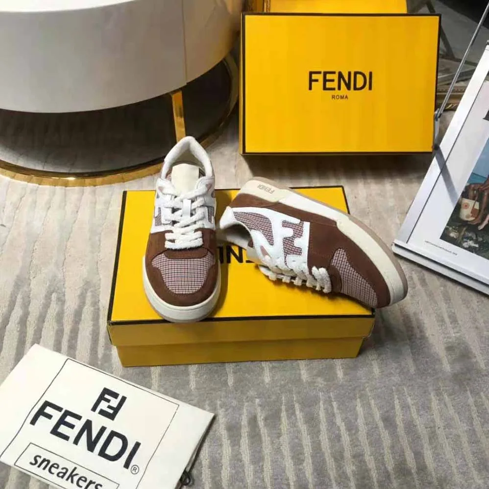Fendi Fendi Match Brown Suede Low for Women in Tops Fendi Fendi Match Brown Suede Low for Women in Tops