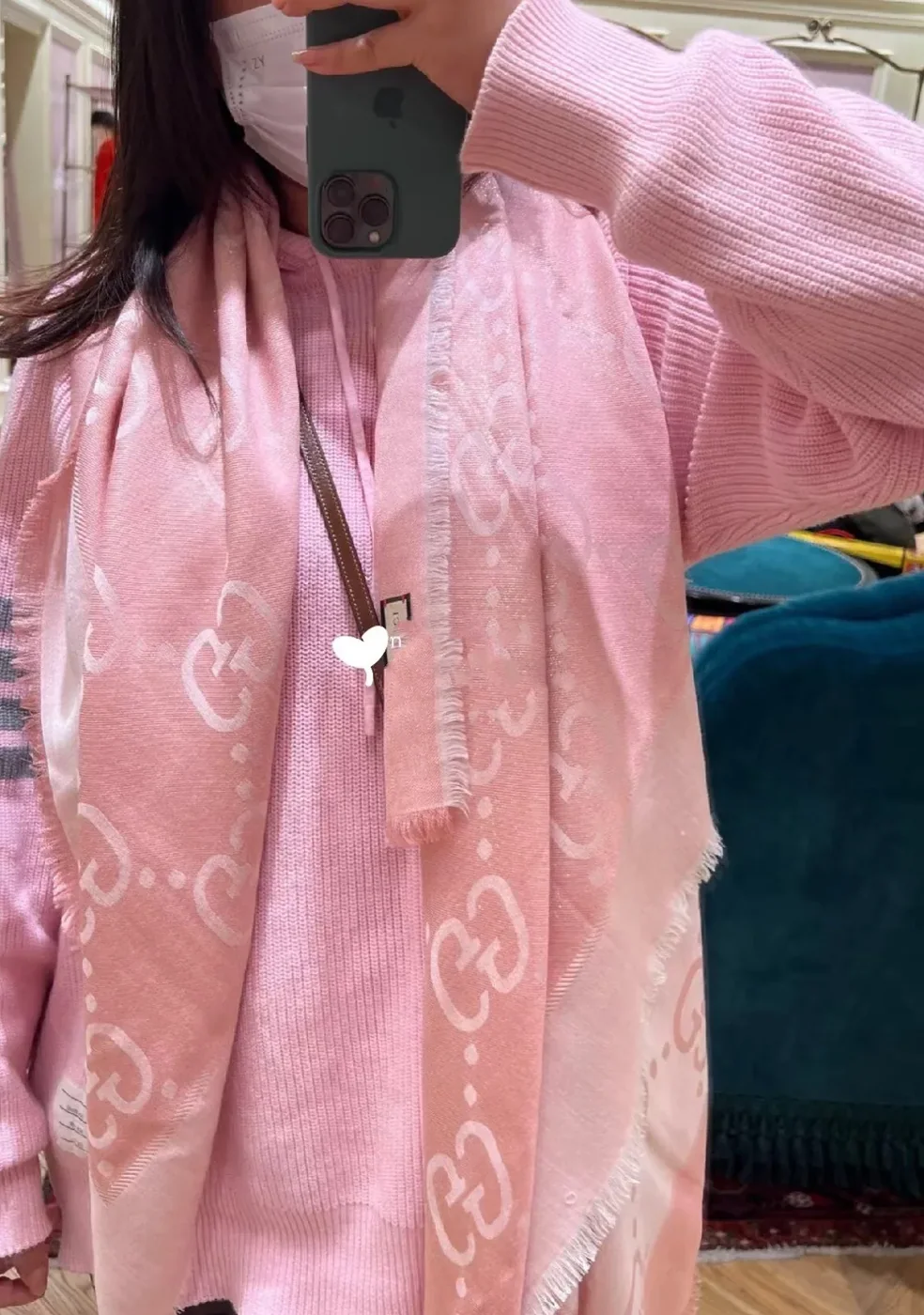 Gucci Jacquard Scarf Pink / Gucci Jacquard Scarf Pink /