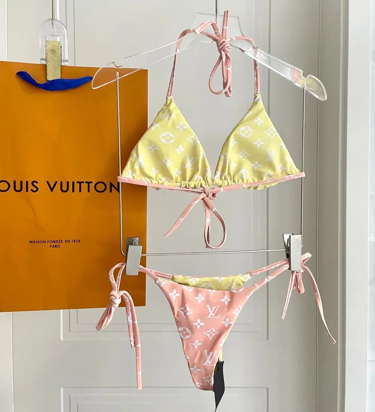 Louis Vuitton Triangle Bikini Pastel Pink Monogram
