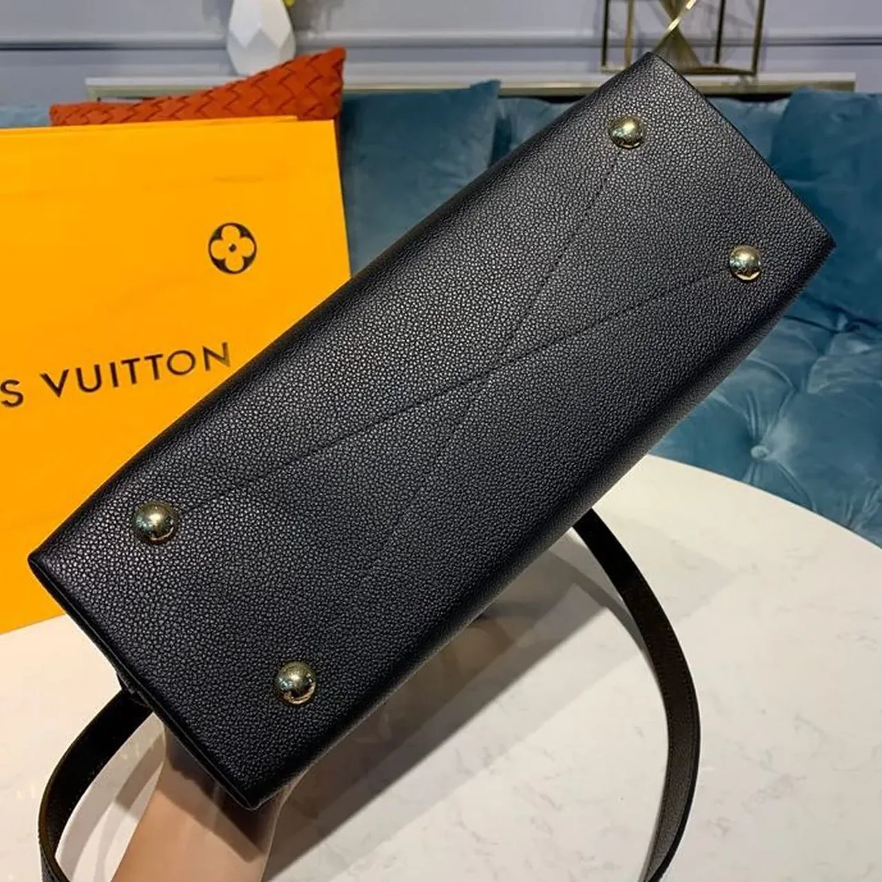 Louis Vuitton Neo Alma Top Handle Bag / Monogram Empreinte Black Canvas Gold Hardware