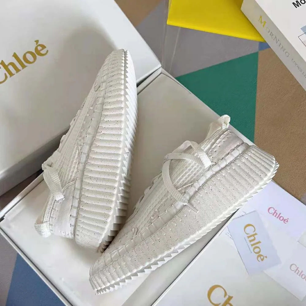 Chloe Nama Sneaker for Unisex in White Chloe Nama Sneaker for Unisex in White