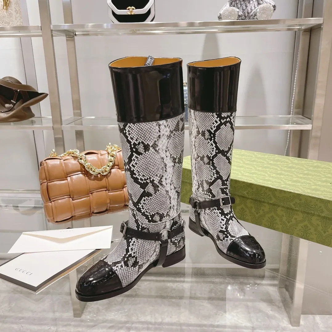 Gucci Knee-High Boots With Harness Beige GG Gucci Knee-High Boots With Harness Beige GG