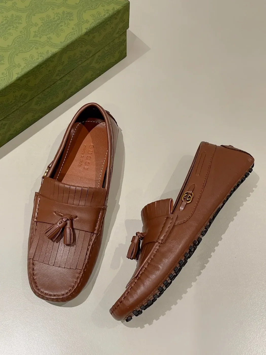 Gucci Loafer With Driver Interlocking G Brown for Men Gucci Loafer With Driver Interlocking G Brown for Men