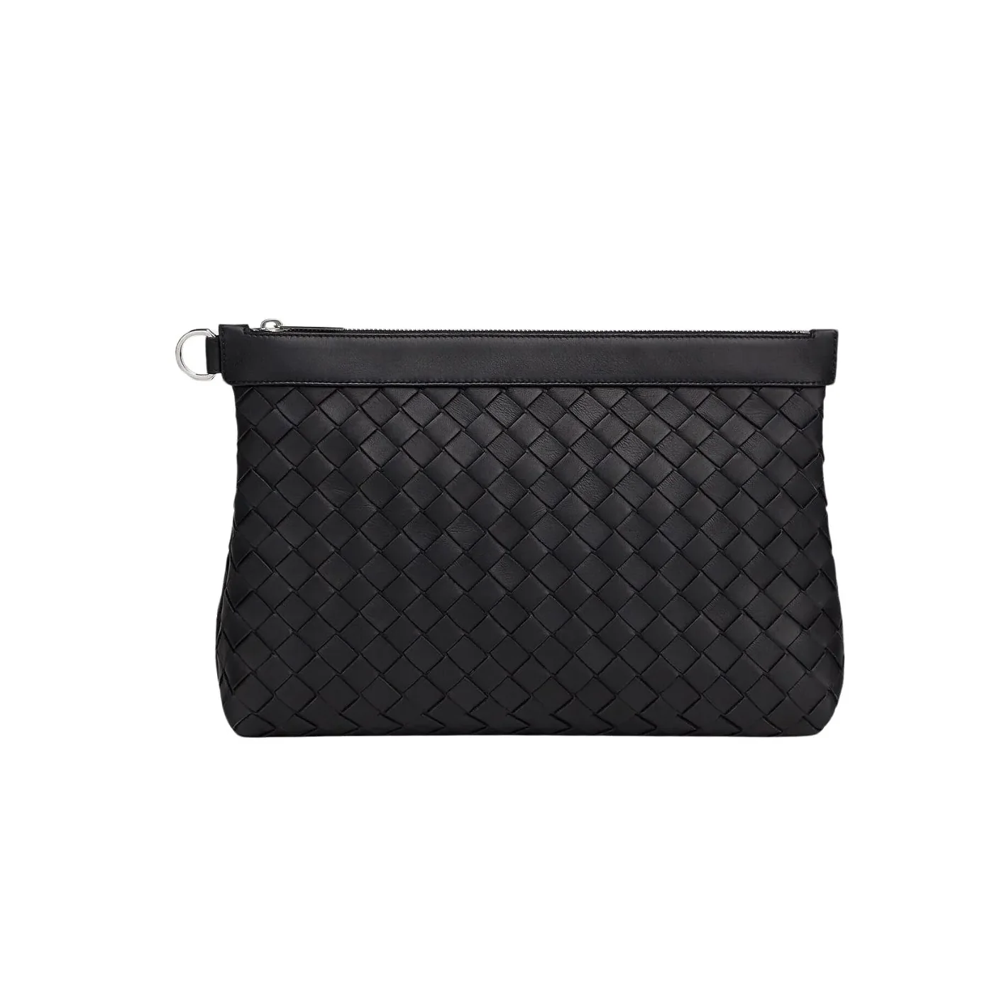 Bottega Veneta Medium Intrecciato Zipped Pouch Black / Bottega Veneta Medium Intrecciato Zipped Pouch Black /