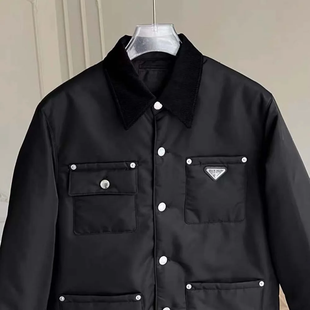 Prada Re-Nylon Blouson Jacket for Men in Black Prada Re-Nylon Blouson Jacket for Men in Black
