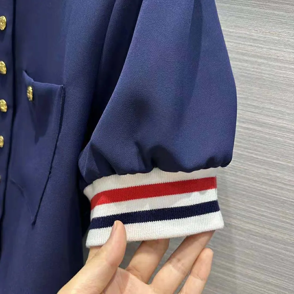 Celine Cardigan Jacket in Cotton Gabardine for Women in Navy