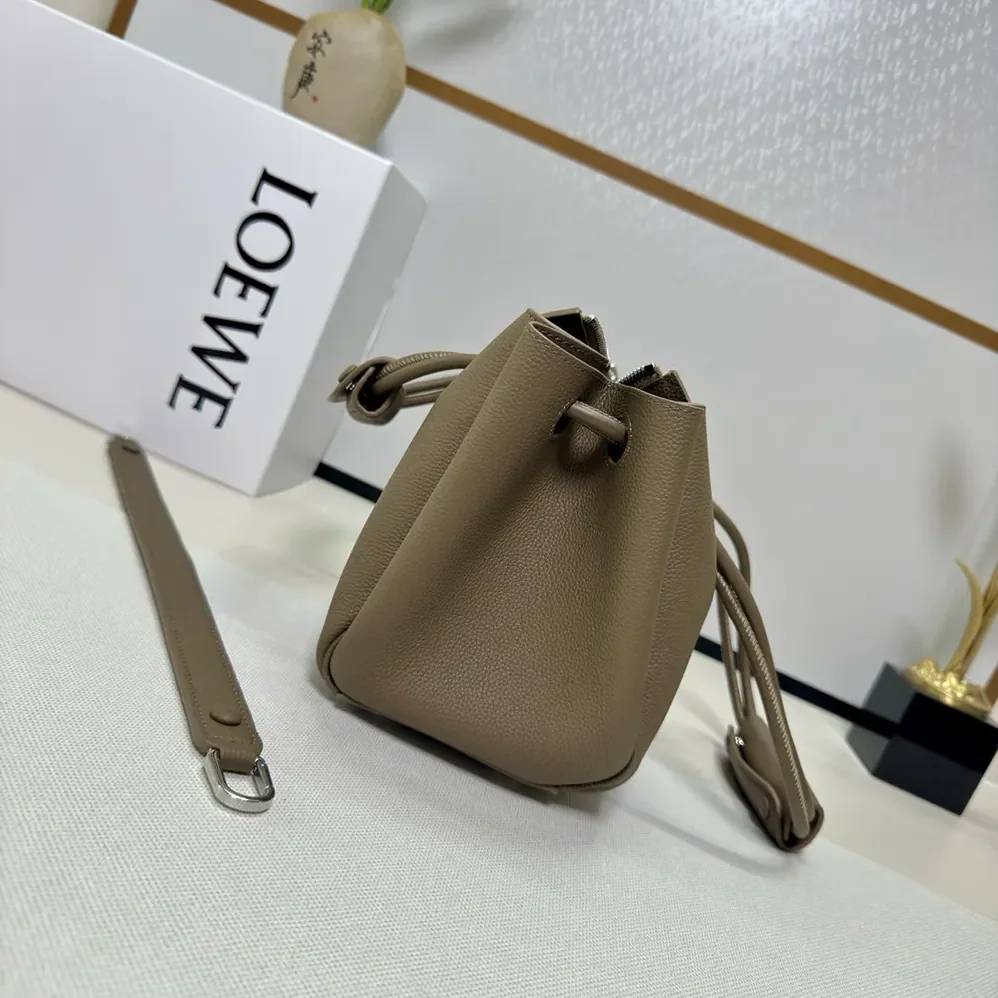 Loewe Small Madrid Bag in Supple Grained Calfskin for Women in Gray Loewe Small Madrid Bag in Supple Grained Calfskin for Women in Gray