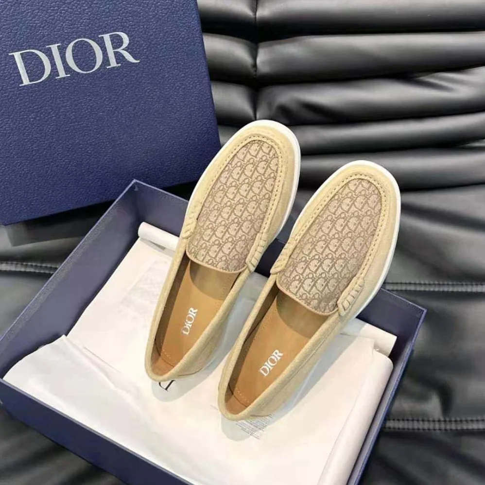Dior Granville Loafer Beige Dior Oblique Suede and Jacquard for Men Dior Granville Loafer Beige Dior Oblique Suede and Jacquard for Men