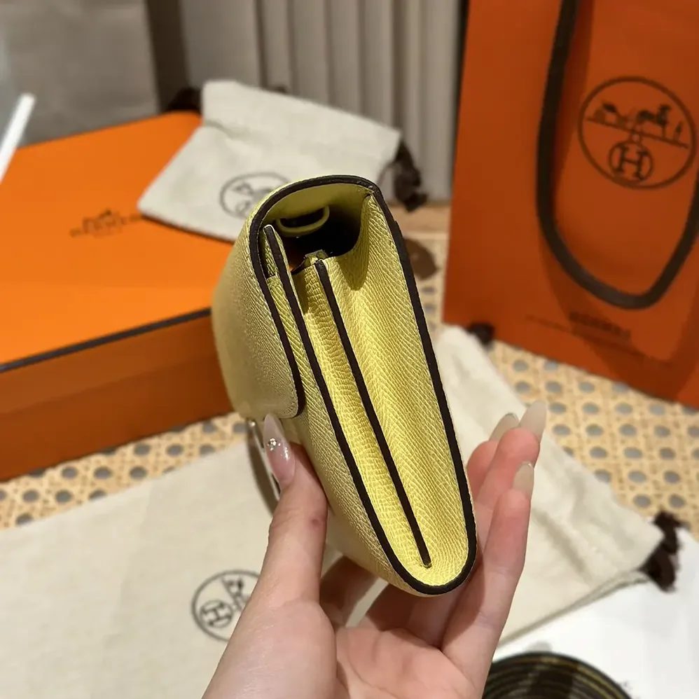 Hermes Constance Long To Go in Epsom Leather for Women in Yellow/Gold Hermes Constance Long To Go in Epsom Leather for Women in Yellow/Gold