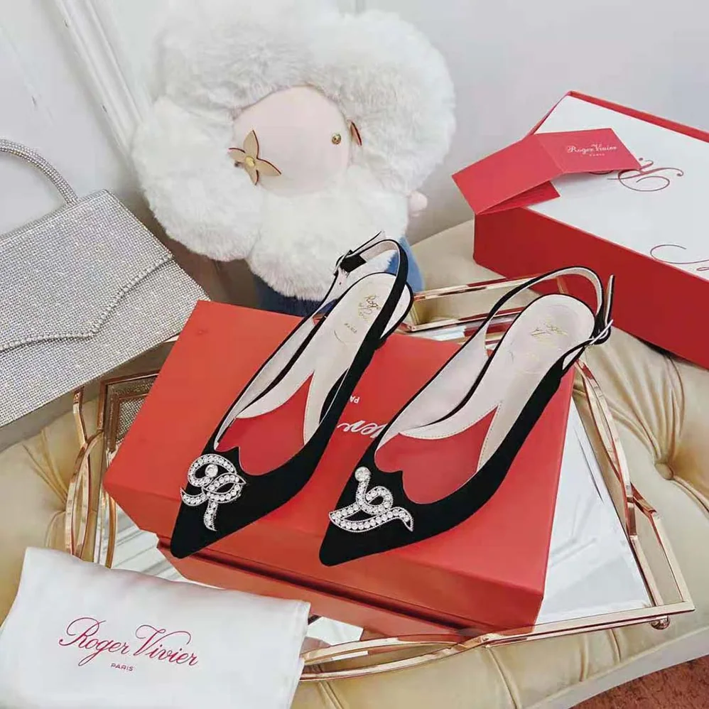 Roger Vivier I Love Vivier RV Jewel Slingback Pumps in Suede for Women