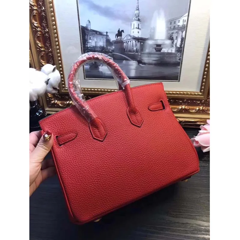 Hermes Birkin 25 Bag in Togo Leather with Gold Hardware in Red