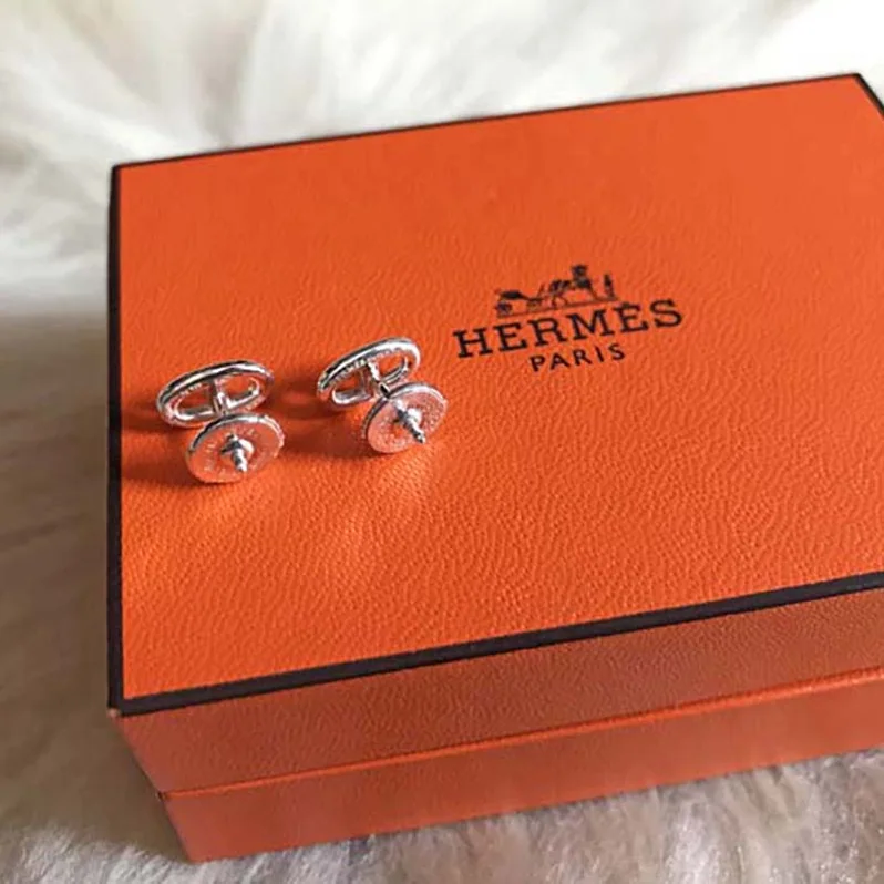 Hermes Chaine D'Ancre Earrings Very Small Model Jewelry Silver for Women