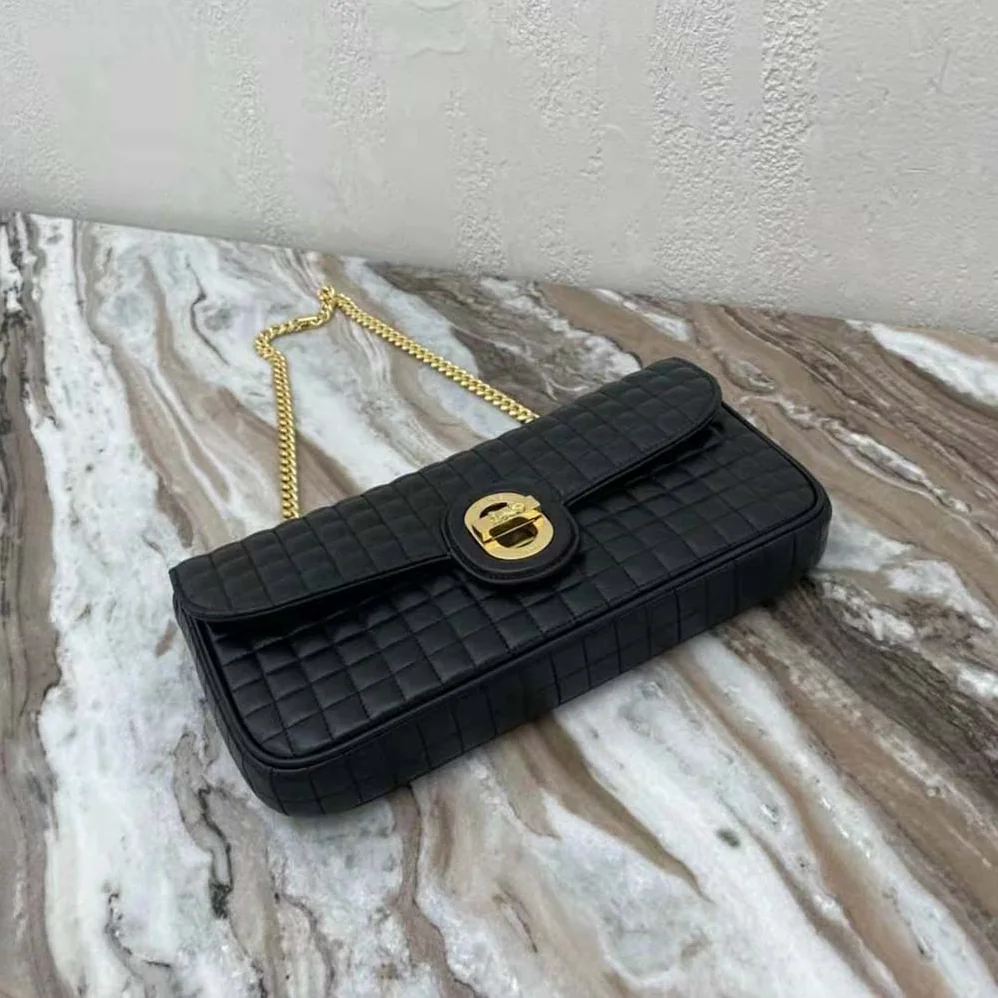 Celine Medium Chain Sulky Bag in Quilted Lambskin for Women in Black