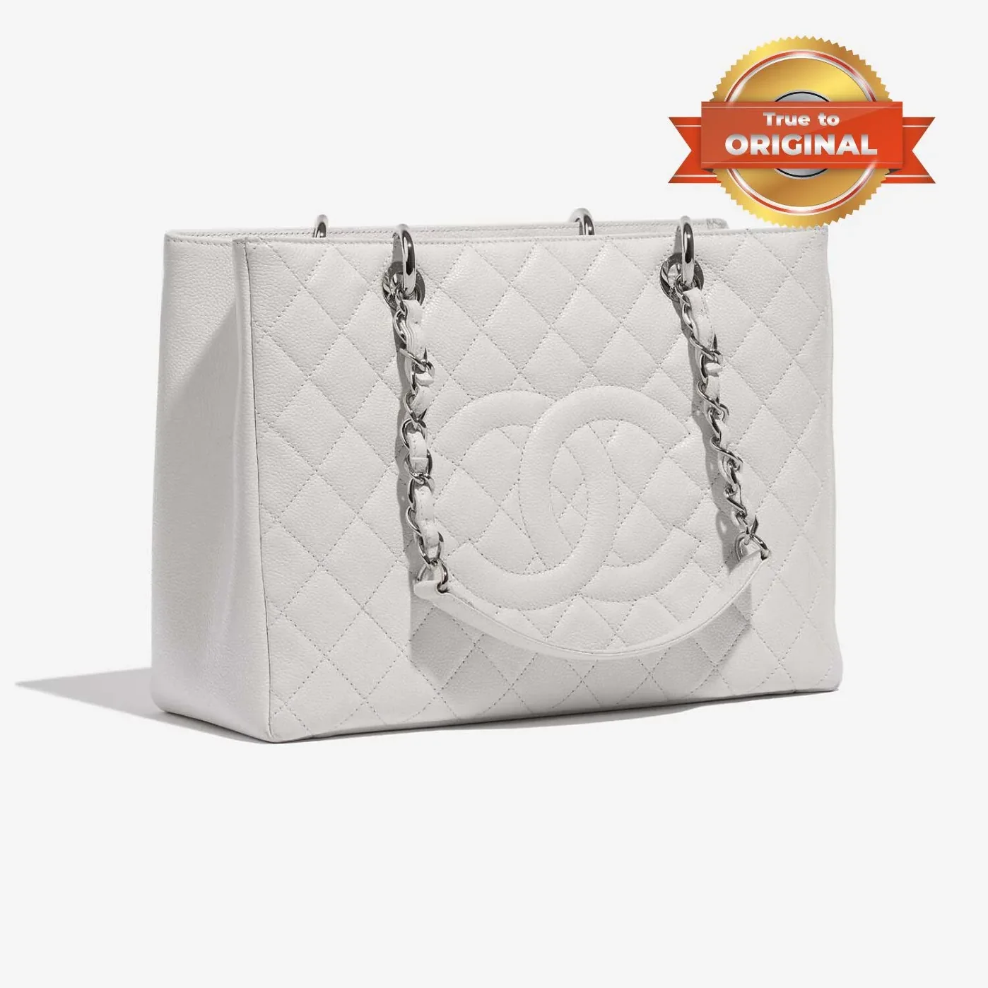 Chanel Chain Tote Shoulder Bag White / Chanel Chain Tote Shoulder Bag White /