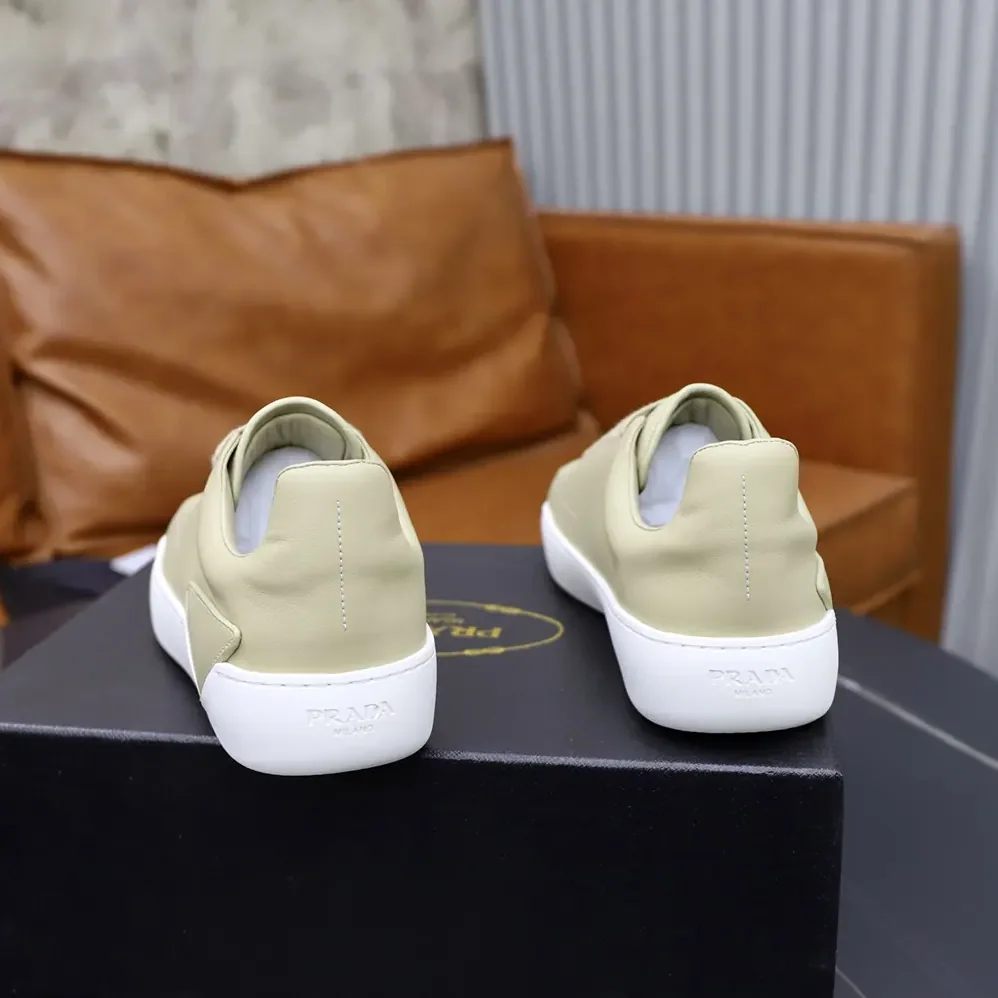 Prada Court Leather Sneakers for Unisex in Desert Beige Prada Court Leather Sneakers for Unisex in Desert Beige