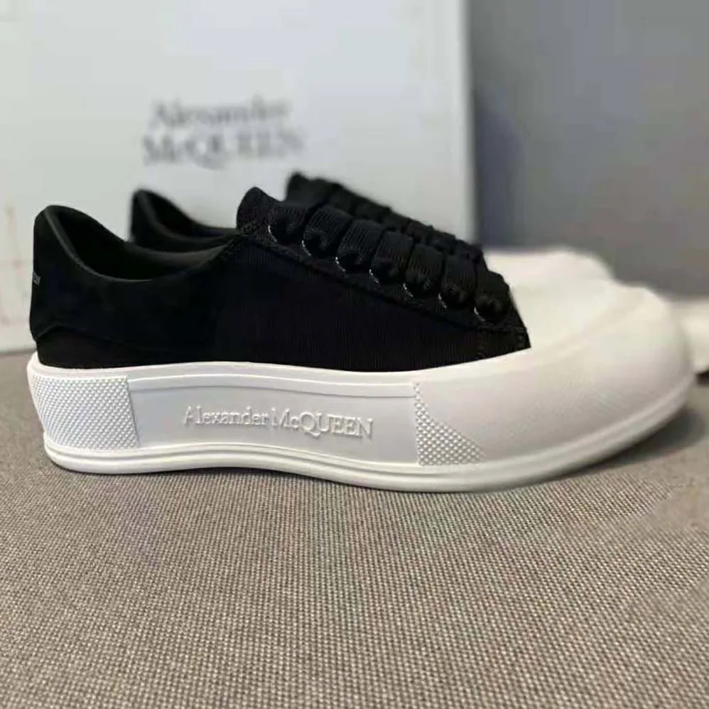 Alexander Mcqueen Deck Lace Up Plimsoll for Women in Black