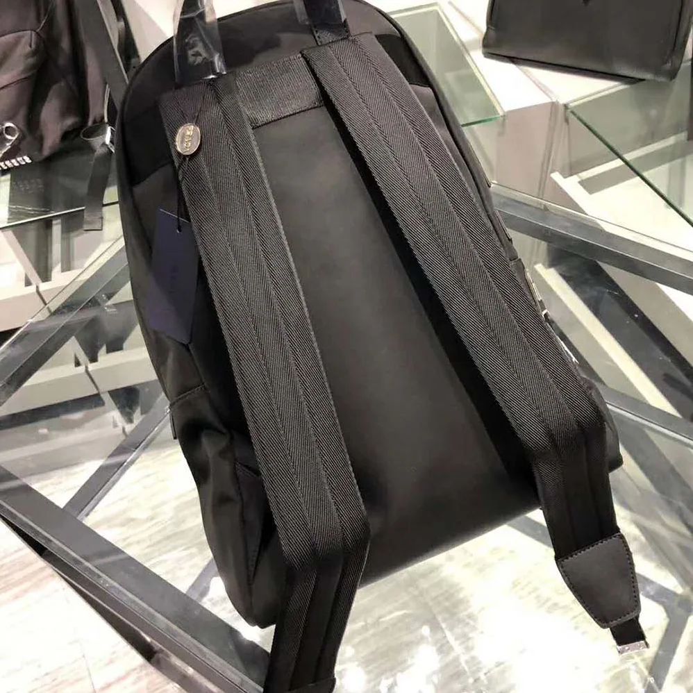 Prada Nylon and Saffiano Leather Backpack for Men in Black Prada Nylon and Saffiano Leather Backpack for Men in Black