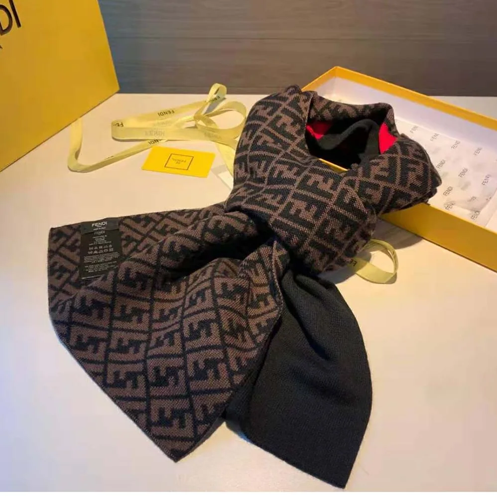 Fendi Multicolor Wool Scarf for Women in Red