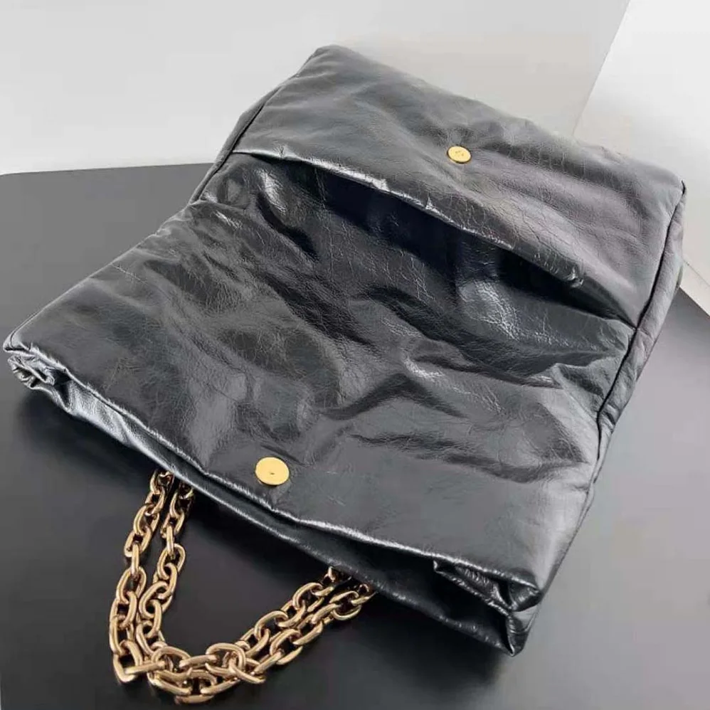 Balenciaga Monaco Medium Chain Bag in Black Arena Calfskin for Women