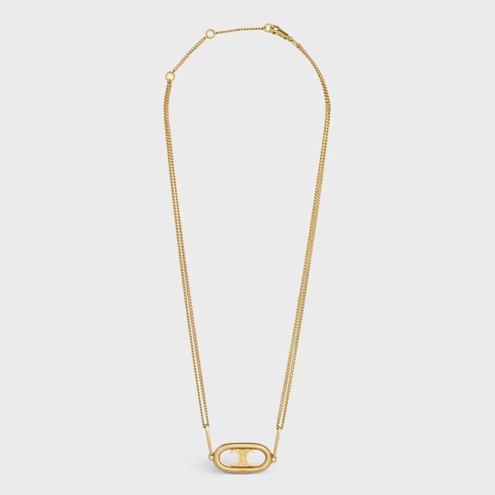 Celine Triomphe Necklace in Gold Brass for Women Celine Triomphe Necklace in Gold Brass for Women