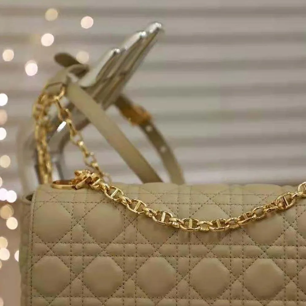 Dior Large Dior Caro Bag Supple Cannage Calfskin for Women in Sandy